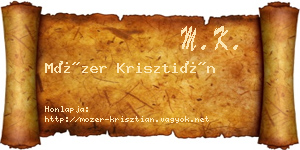 Mózer Krisztián névjegykártya